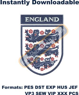England national futbol club logo embroidery design